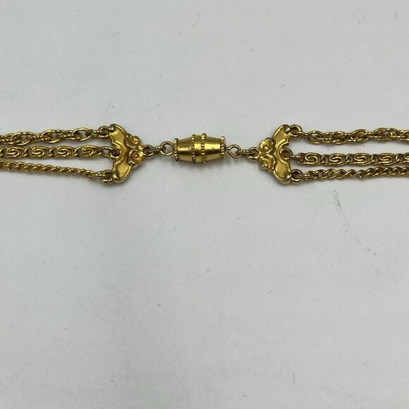 ART Arthur Pepper Vintage Signed Triple Strand Gold Tone Locket Necklace - Picture 15 of 15